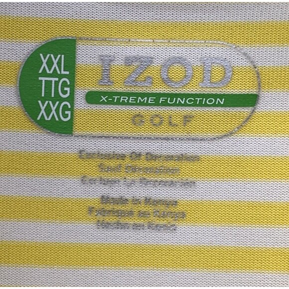 IZOD Golf  1/4 Button Pullover Shirt Men's Size XXL Yellow Short Sleeve Summer - Picture 3 of 12